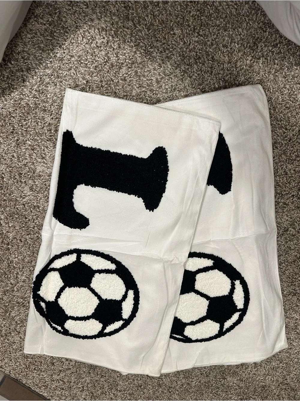 2 PCS Embroidered Soccer Throw Pillow Covers.
